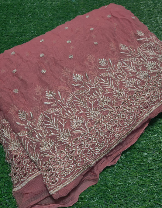 Pure chiffon chicken kari dupatta